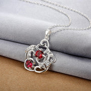 Douai Necklace in 18K White Gold Plated made with  Crystals