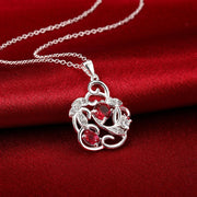 Douai Necklace in 18K White Gold Plated made with  Crystals