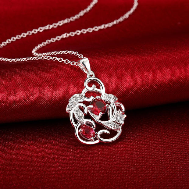 Douai Necklace in 18K White Gold Plated made with  Crystals