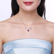 Butterfly Sterling Silver Necklace with  Crystals