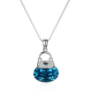 Sterling Silver Necklace with  Crystals