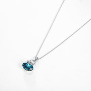 Sterling Silver Necklace with  Crystals