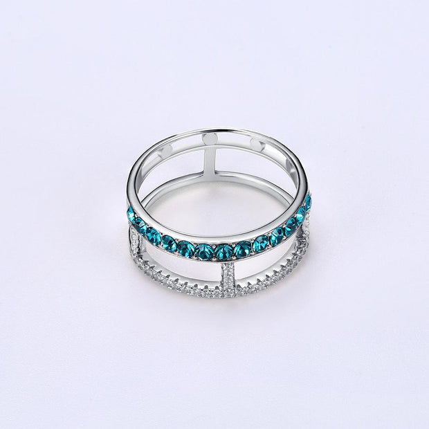 Blue Topaz Sterling Silver Ring