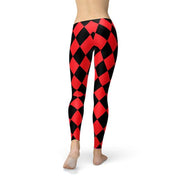 Women's Red and Black Jester Leggings