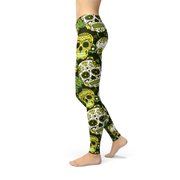 Avery Green Sugar Skulls Leggings