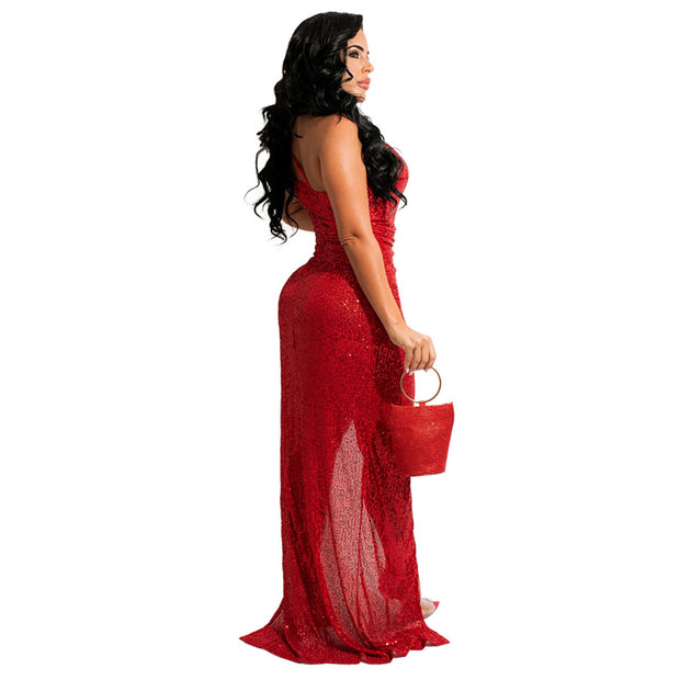 Adogirl Sequins Christmas Party Dress