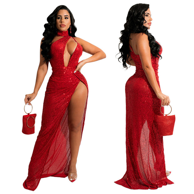Adogirl Sequins Christmas Party Dress