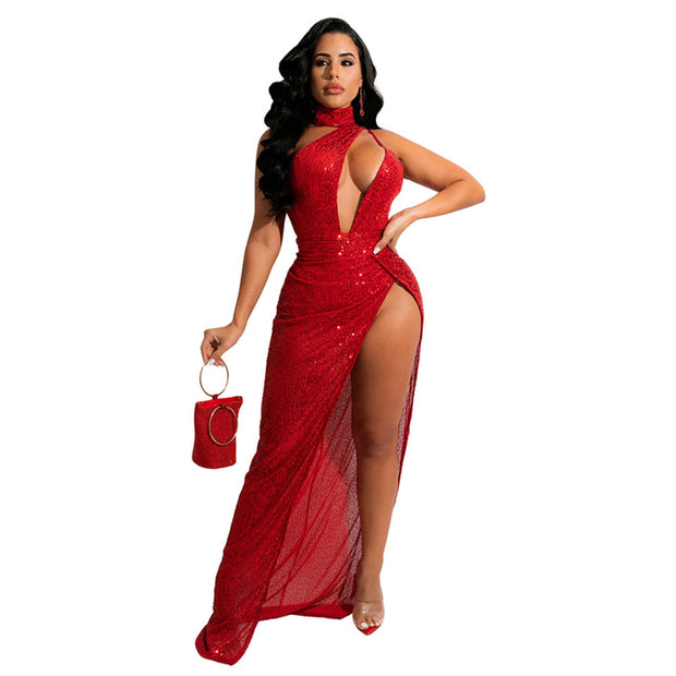 Adogirl Sequins Christmas Party Dress