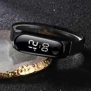 Rose Gold Stainless Steel Dress LED Quartz Bracelet Watch