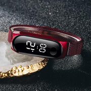 Rose Gold Stainless Steel Dress LED Quartz Bracelet Watch